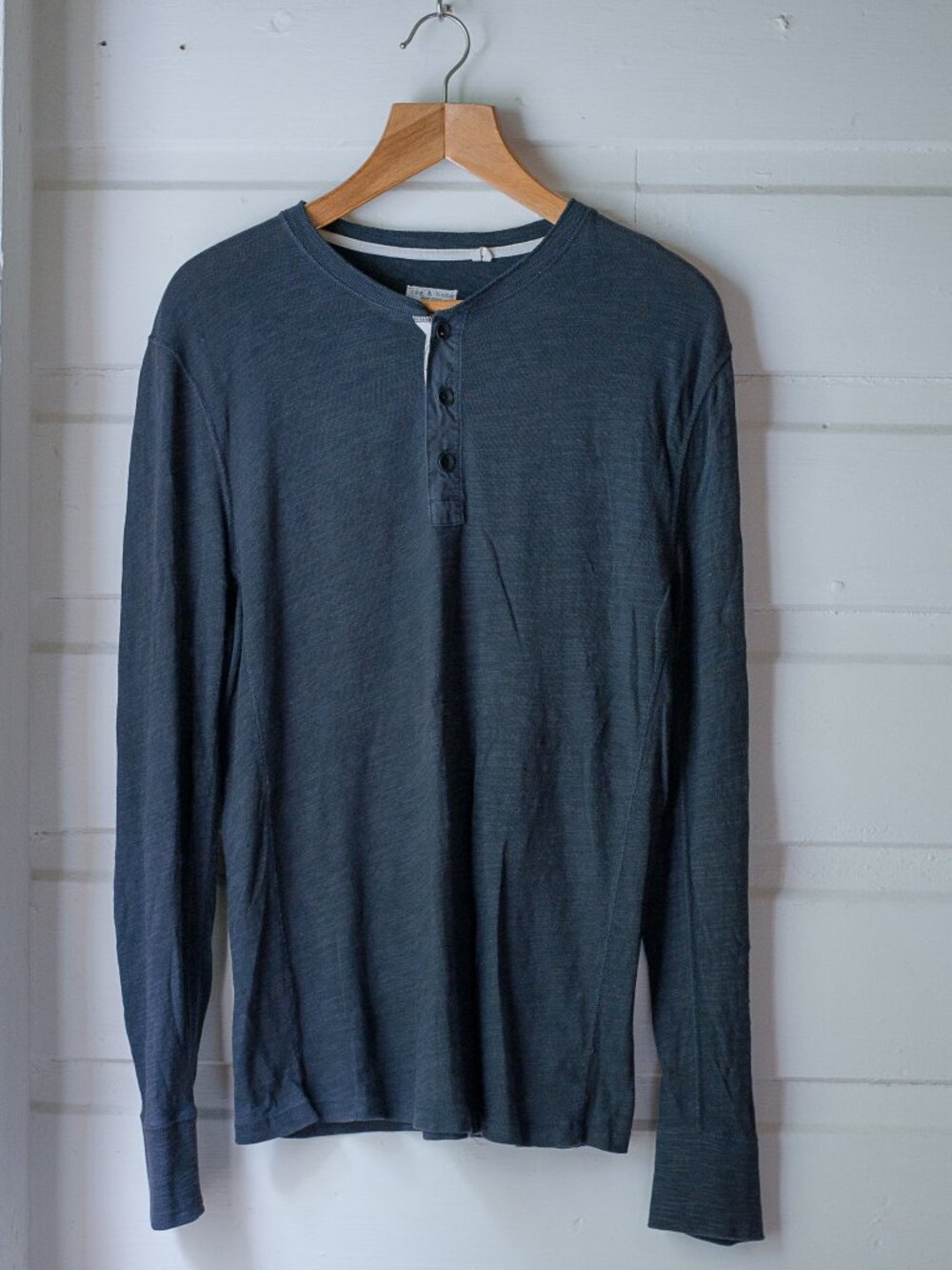 rag & bone New York Classic Slub Cotton Long Sleeve Henley S